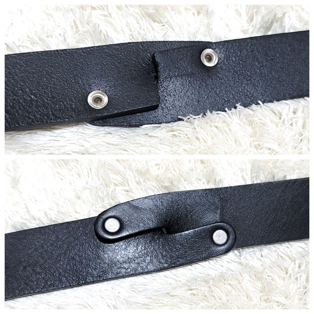 新品 未使用 タグ付き GAZZARRINI ベルト レザー ブラック スタッズ