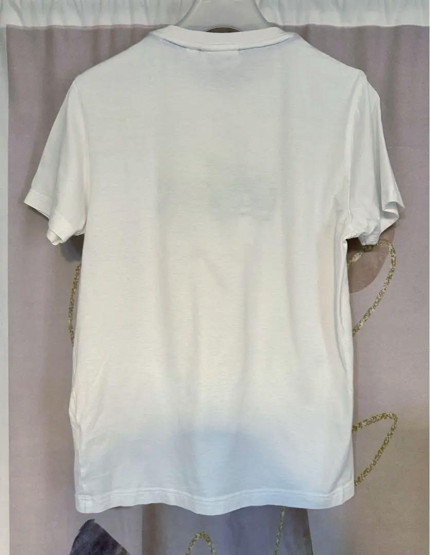 ラコステ ロゴ ブルー デカワニ 白Tシャツ ユニセックス