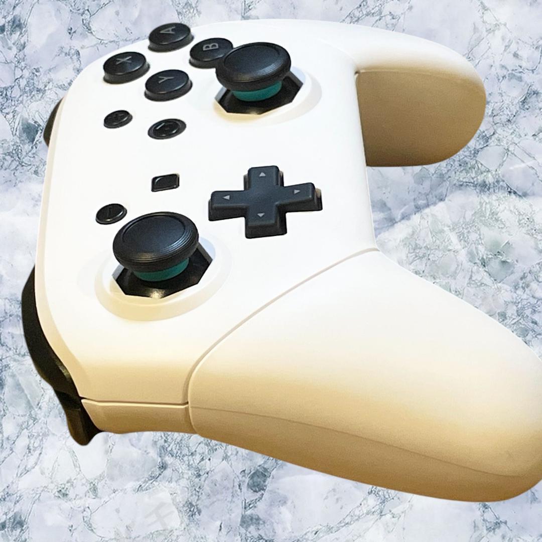 純正Switchプロコン【ホワイトカスタム・八角ガイド・クリックトリガー】