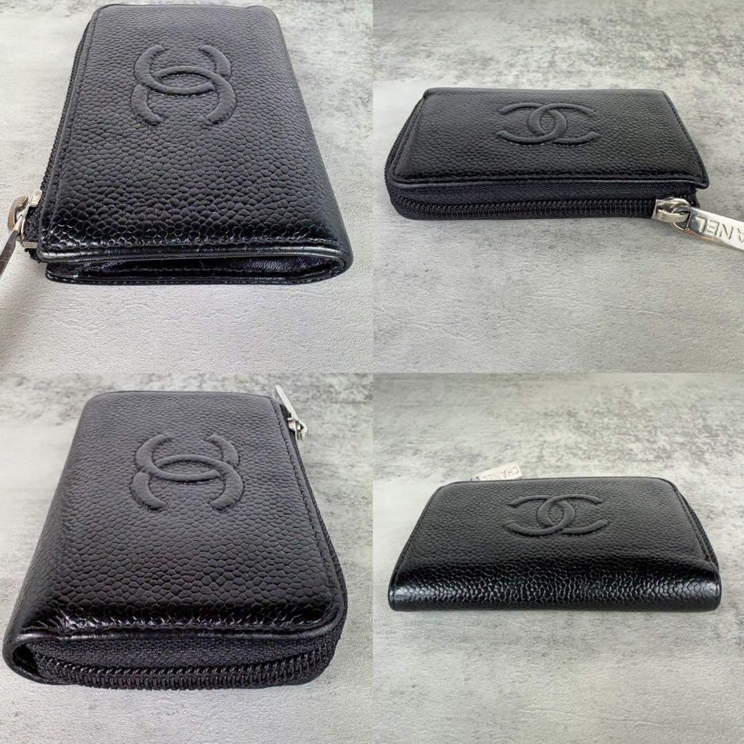 CHANEL シャネル　キャビアスキン　コインケース　カードケース