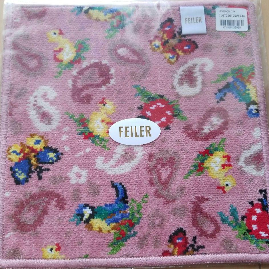 フェイラー ハイジペイズリー タオルハンカチ ピンク×ピンク