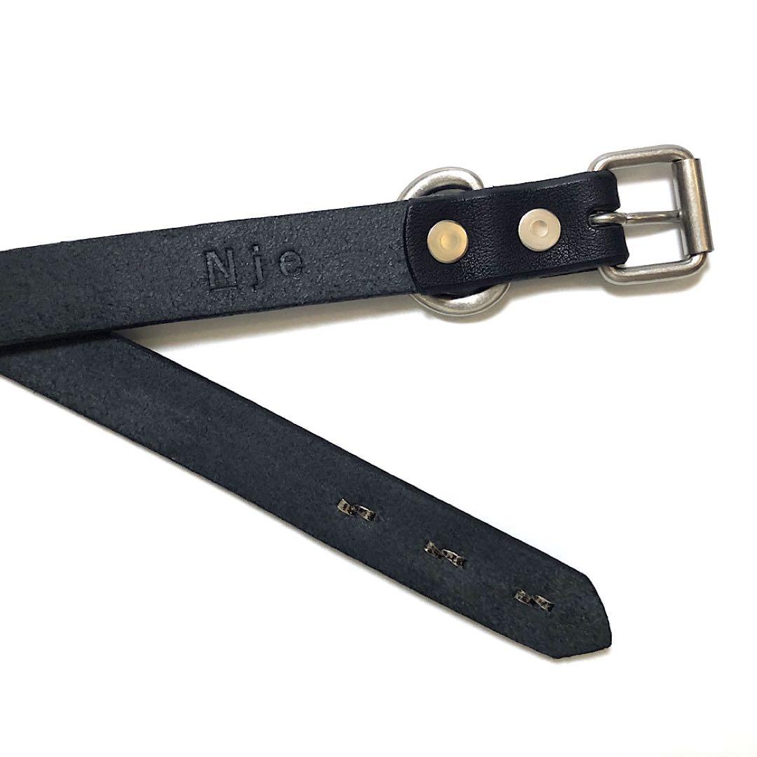 新品　ナローベルト　スタッズベルト　栃木レザーベルト　ロングベルト　【Nje】