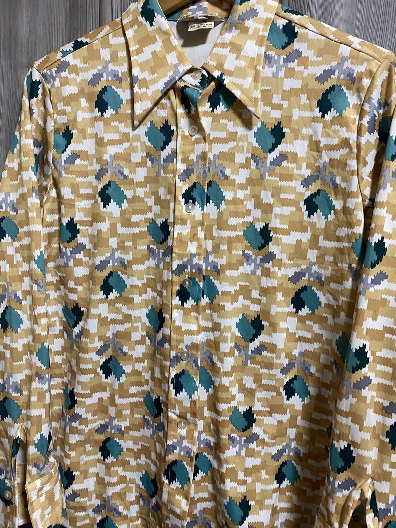 e4ヴィンテージ Sears アート系モザイク花柄シャツ