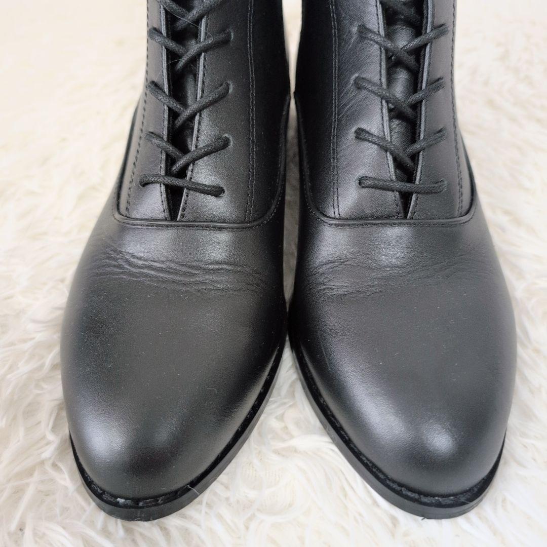 【美品】ルーニィ レースアップブーツ サイドジップ ブラック 24.0cm 【美品】ルーニィ レースアップブーツ サイドジップ ブラック 24.0cm