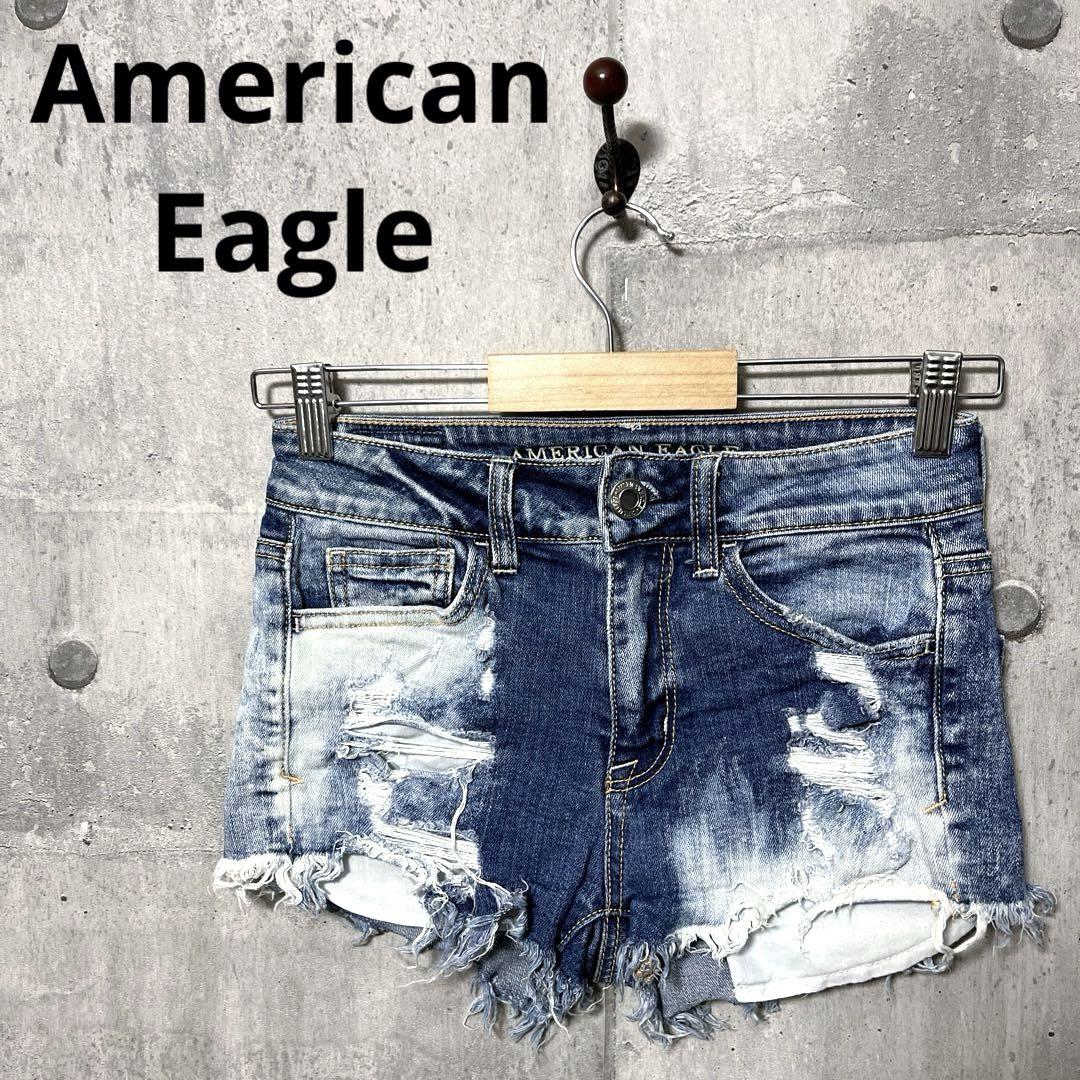 American Eagle レディース ダメージデニムショートパンツ 2 5,000円