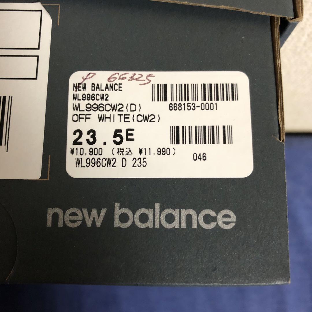 新品ニューバランスNew Balance WC996スニーカー ホワイト23.5