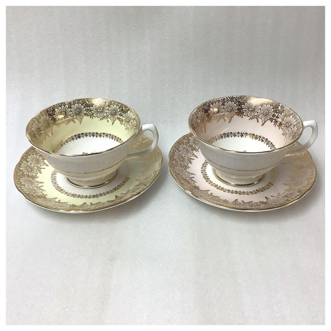 【美品】ロイヤルグラフトン 金彩 ティー カップ＆ソーサー 2客セット