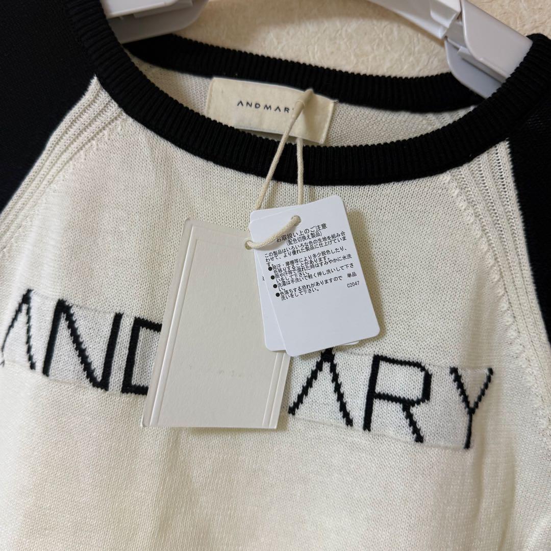 andmary ✧ Mary logo knit tops｜ivory