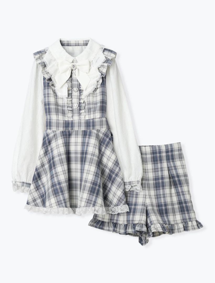 NOEMIE ノエミー バックリボンラッフルセットアップ ペールブルー