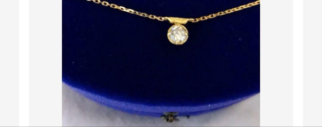 アガット 銀座限定 ネックレス 18K 一粒 ダイヤモンド 0.1カラット
