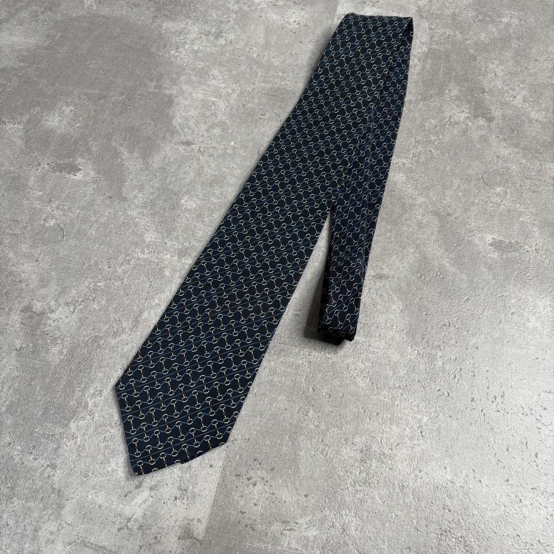 made in Japan chain design silk necktie