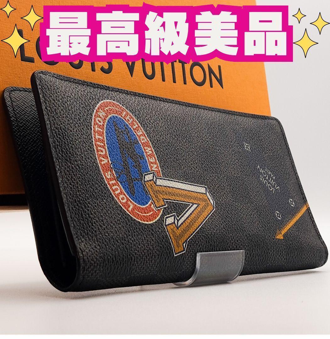 ルイヴィトン【箱つき限定最高級美品】ダミエグラフィットリーグポルトフォイユブラザ