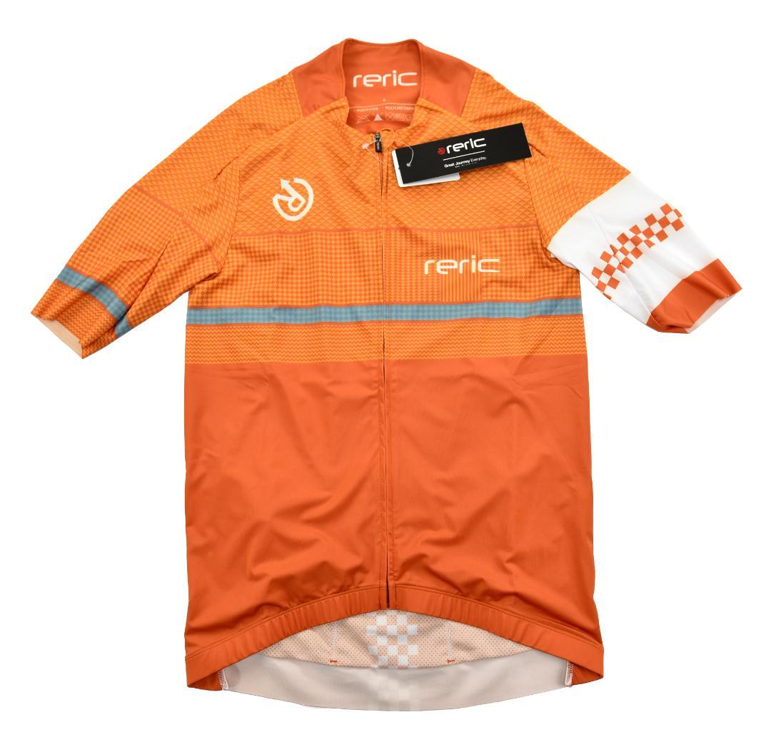 reric★レリック チェッカード エアロジャージ size:L オレンジ