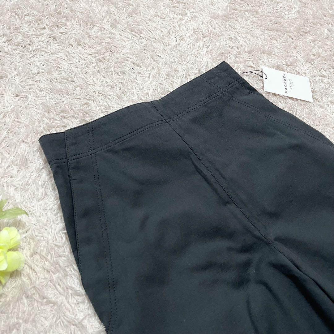みー　マカフィー　コットンレーヨンストレッチ セミワイドクロップドパンツ