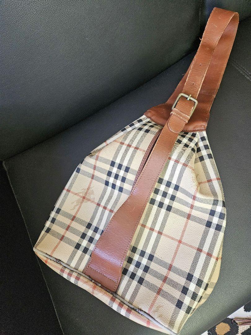 【中古】バーバリー ノバチェック ボディーバック ベージュ