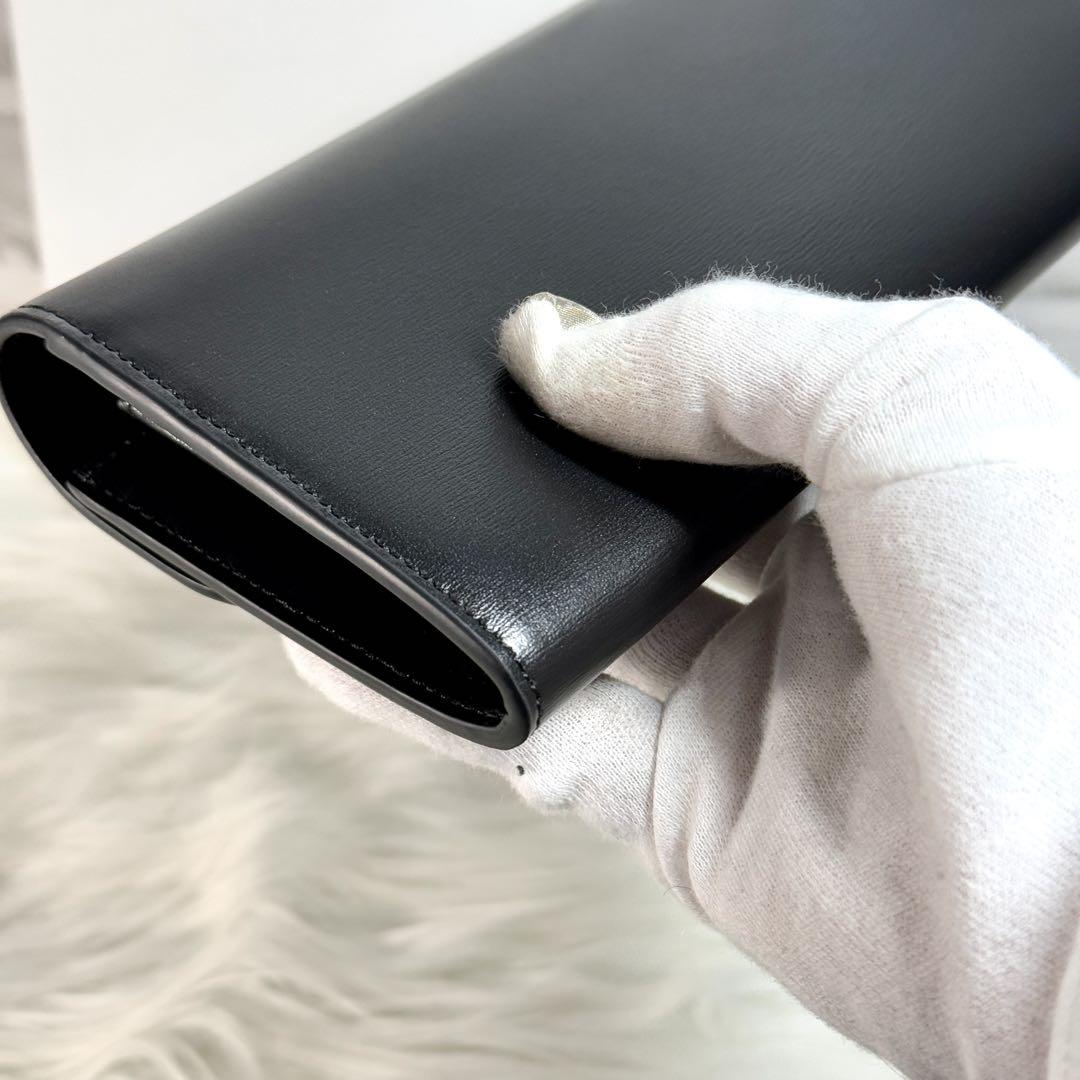 未使用 CELINE トリオンフ 長財布 ラージウォレット カーフ ブラック 黒
