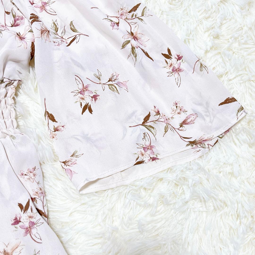 M0035【ノエラ】 花柄ワンピース 七分袖 新品・タグ付き ウエストゴム M0035【ノエラ】 花柄ワンピース 七分袖 新品・タグ付き ウエストゴム