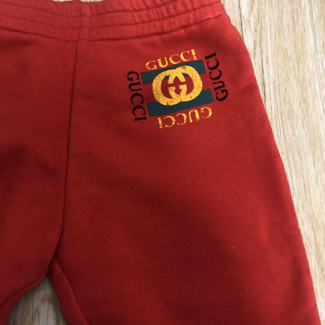 GUCCI ロゴ入り 赤 スウェットパンツ 90