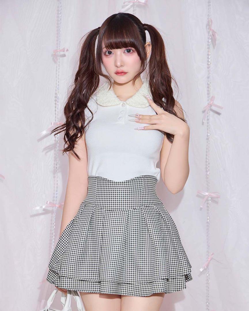 ミシェルマカロン 千鳥柄 美脚スカート Sサイズ