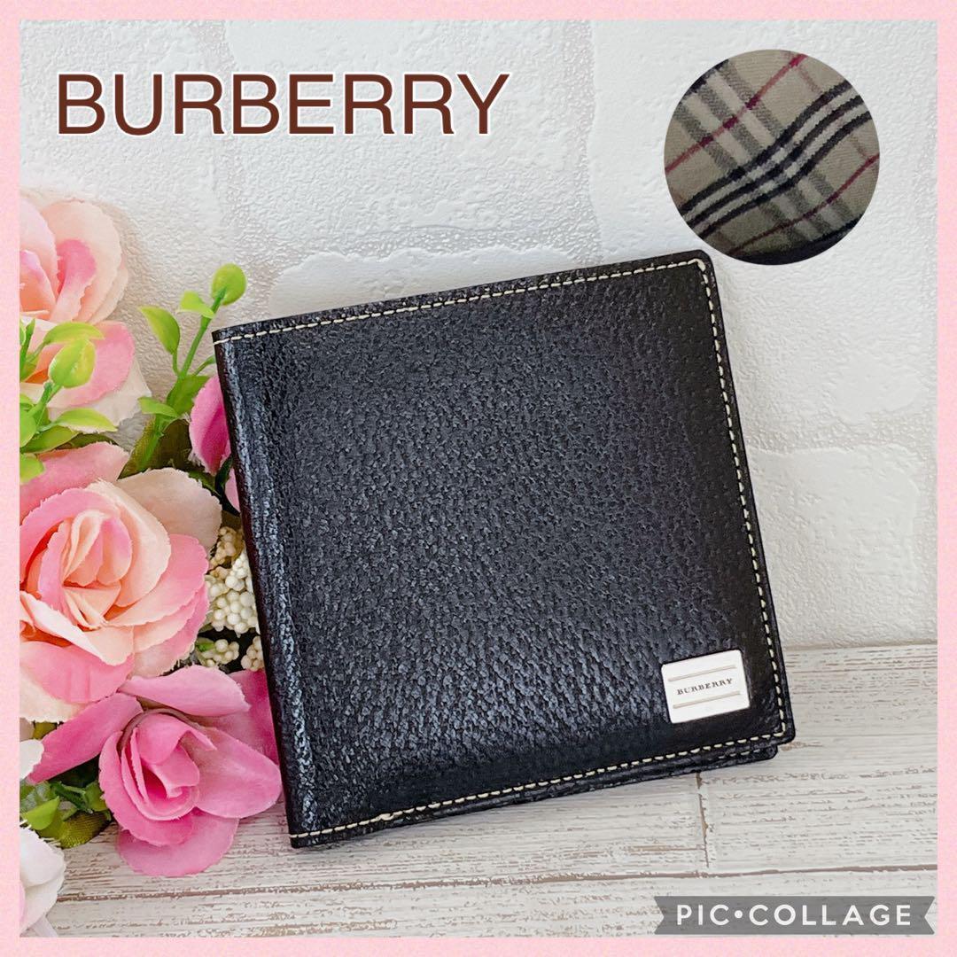 【 極美品 】BURBERRY バーバリー 折財布 二つ折り ノバチェック 黒