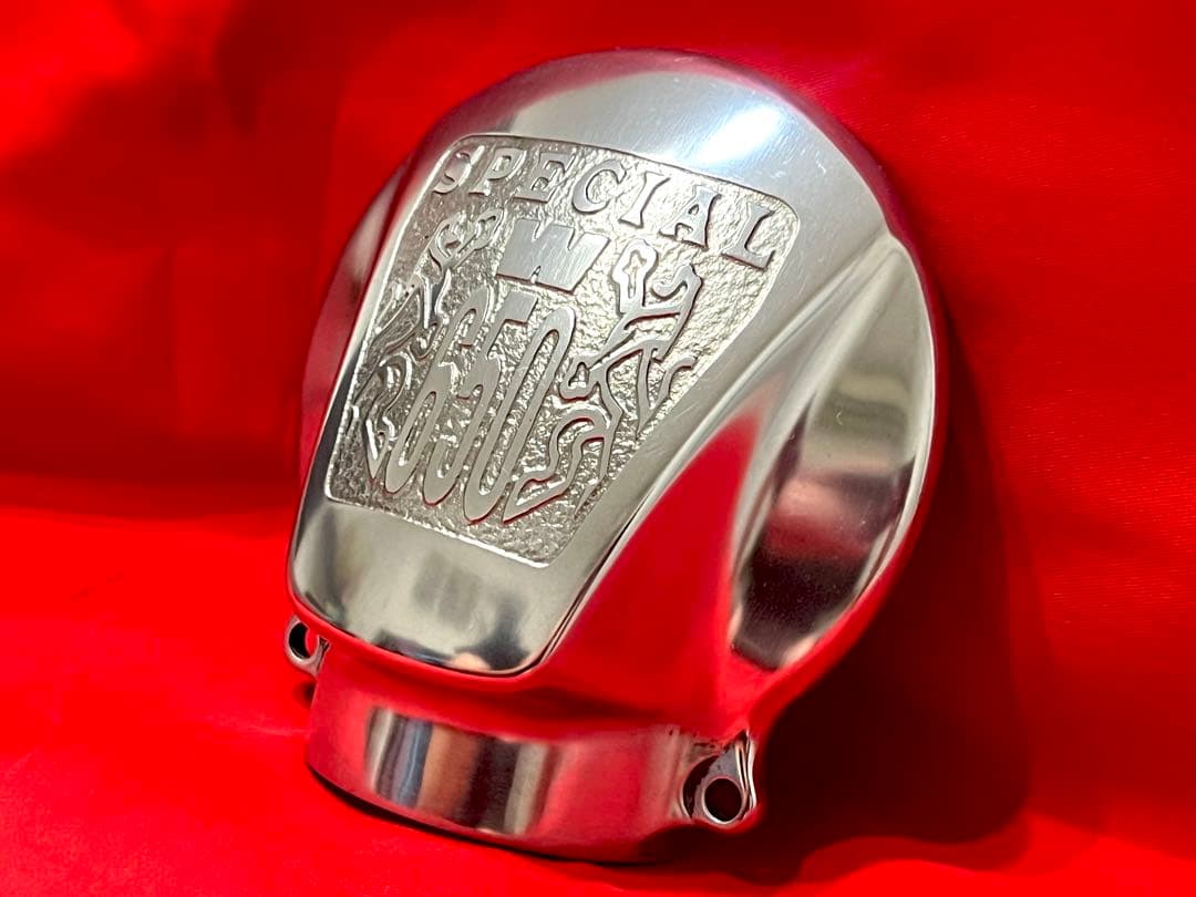 W650 W800 W400 ベベルギアカバー 中古 彫刻 美品 純正ベース