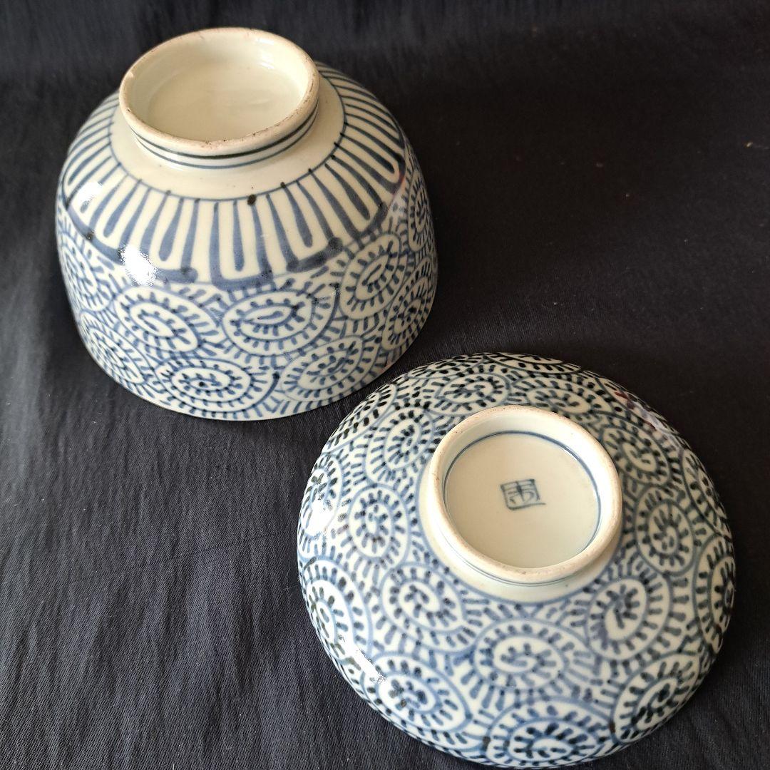 古伊万里 染付 蛸唐草 蓋付茶碗 奈良茶碗 煮物椀 - 生活骨董と