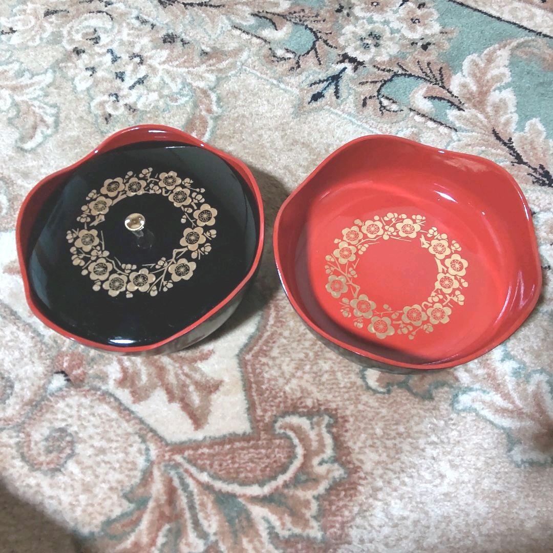 塗り器菓子器蓋付き蓋なし2点セット
