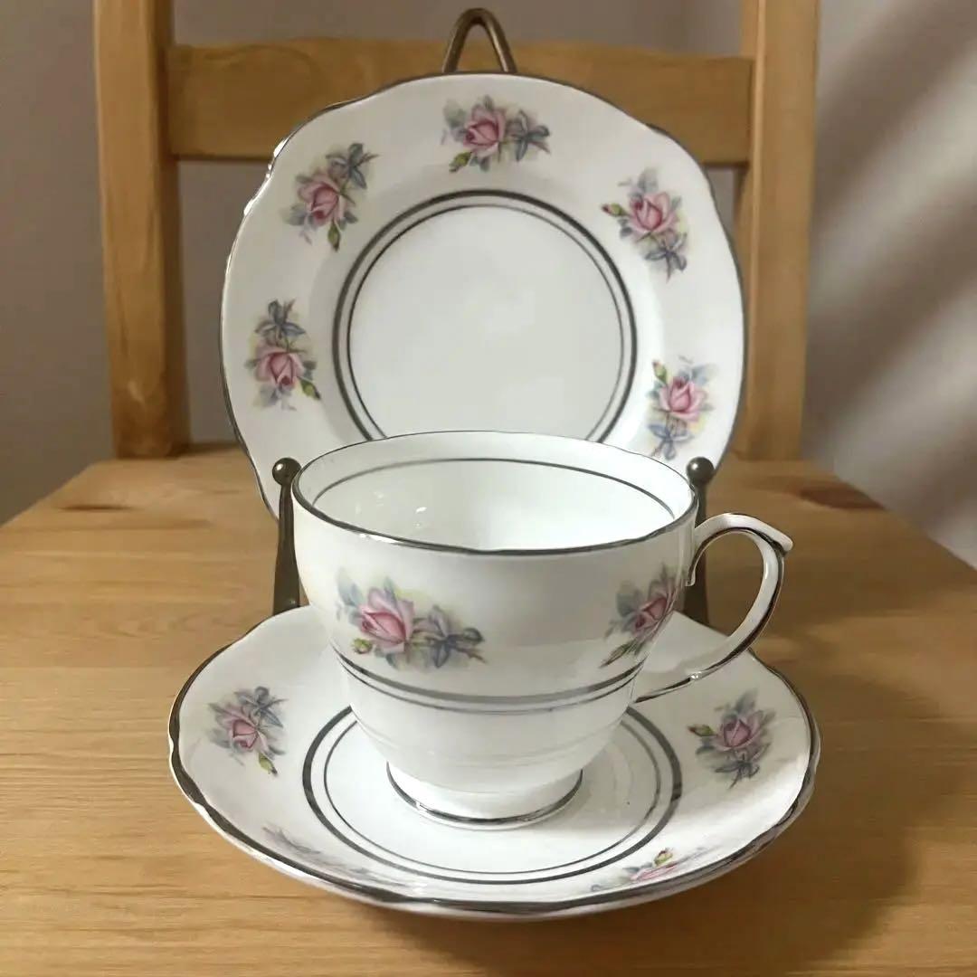 イギリス　アンティーク　ローズ　バラ　C&S カップ&ソーサー