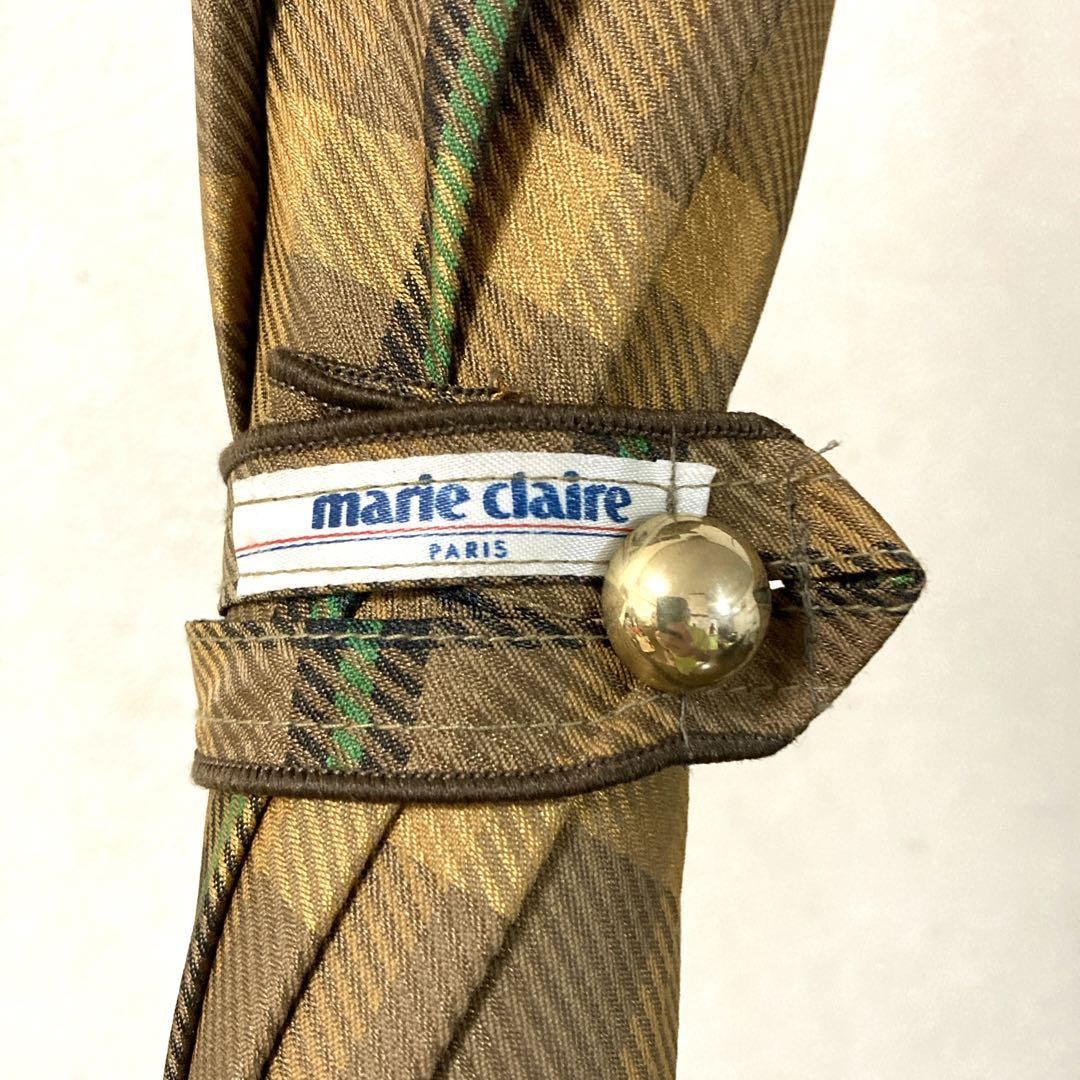美品　marie claire　晴雨兼用　日傘雨傘　長傘　グリーン　チェック柄 美品 marie claire 晴雨兼用 日傘雨傘 長傘 グリーン チェック柄