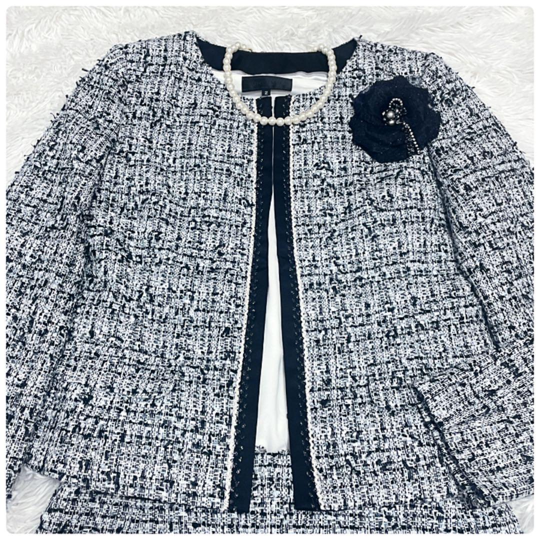 AeAQUI PROJET 2点セット ジャケット スーツ ツイード フリンジ 販売販売店舗 美品 coatl フリンジワンピース ひざ丈ワンピース
