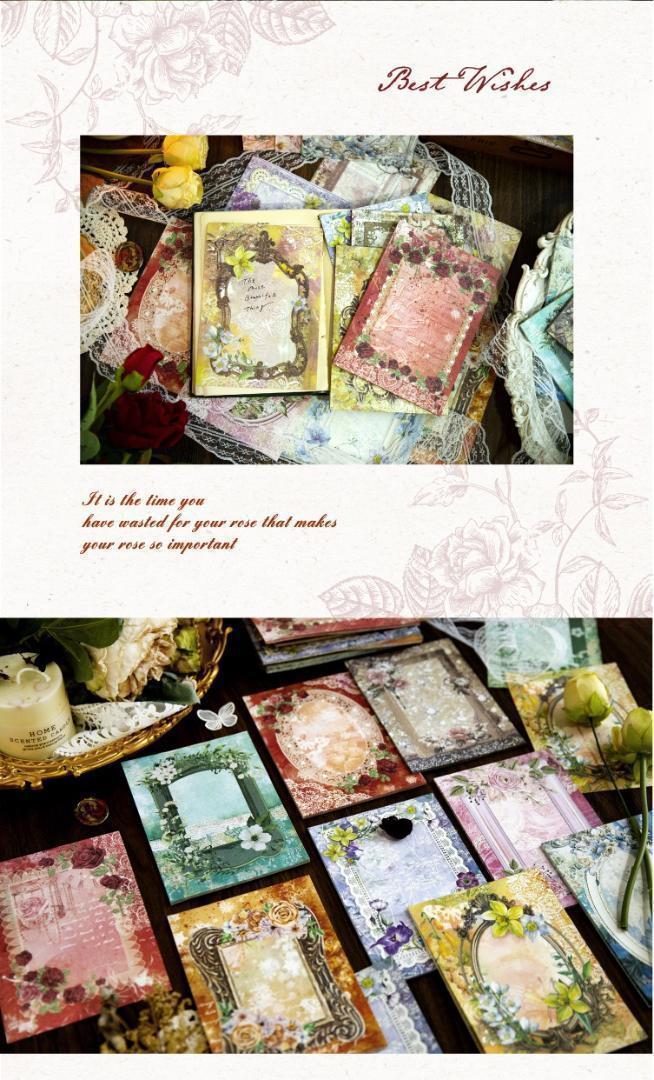 118】素材紙 レトロ コラージュ 紙もの デザインペーパー 8種240
