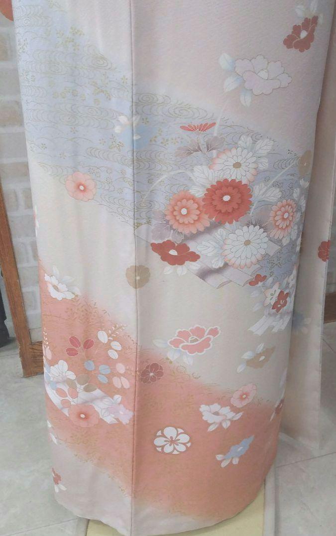 訪問着4点フルセット、着物、袋帯、帯締め、帯揚げ