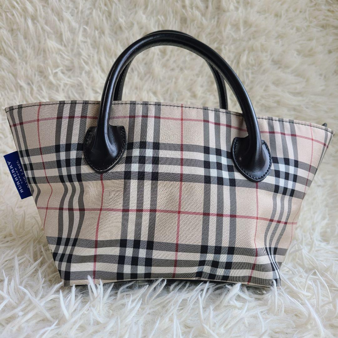 極美品✨バーバリーブルーレーベル✨ノバチェック ミニ トート