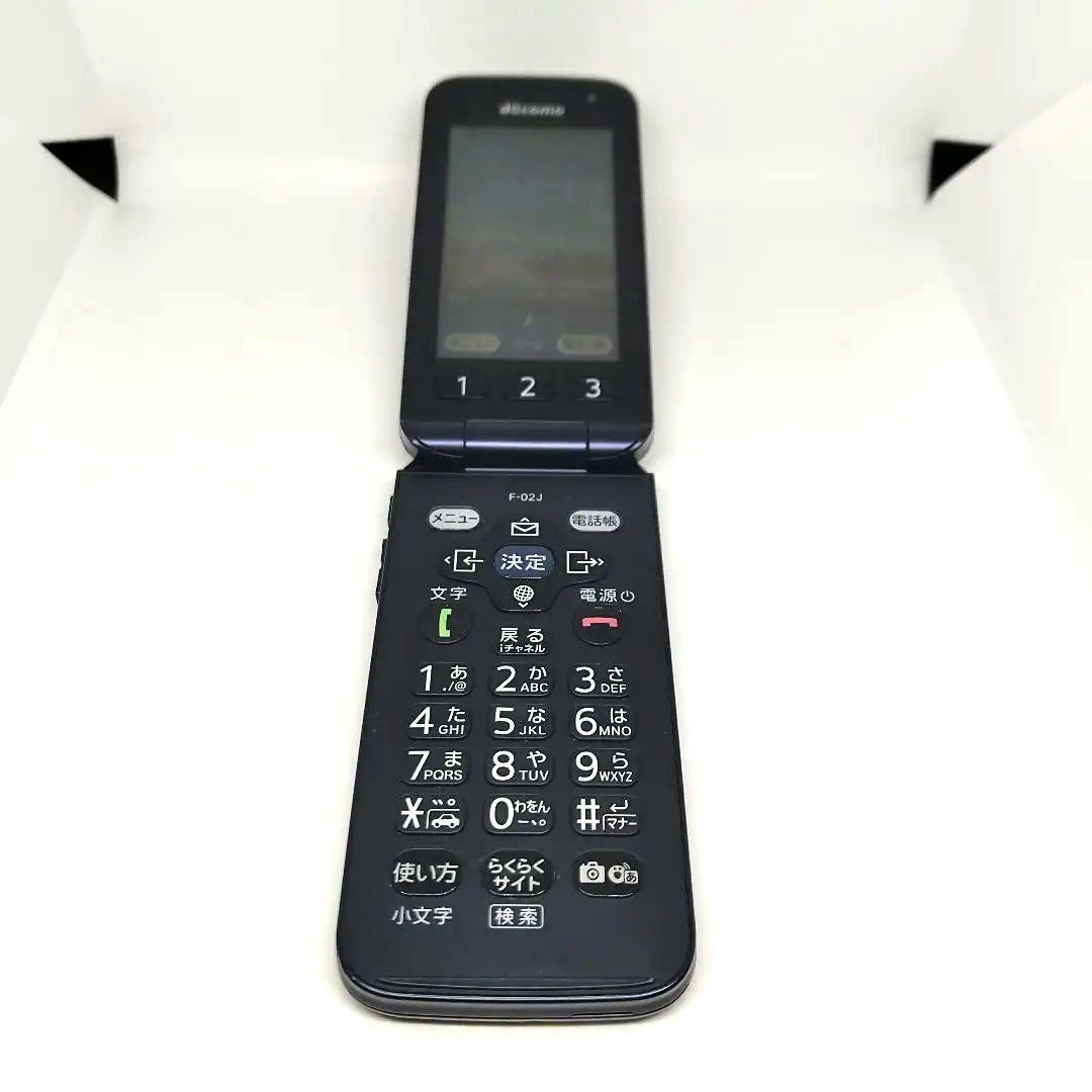 docomo F-02J らくらくホン　ネイビー 【動作確認済み】