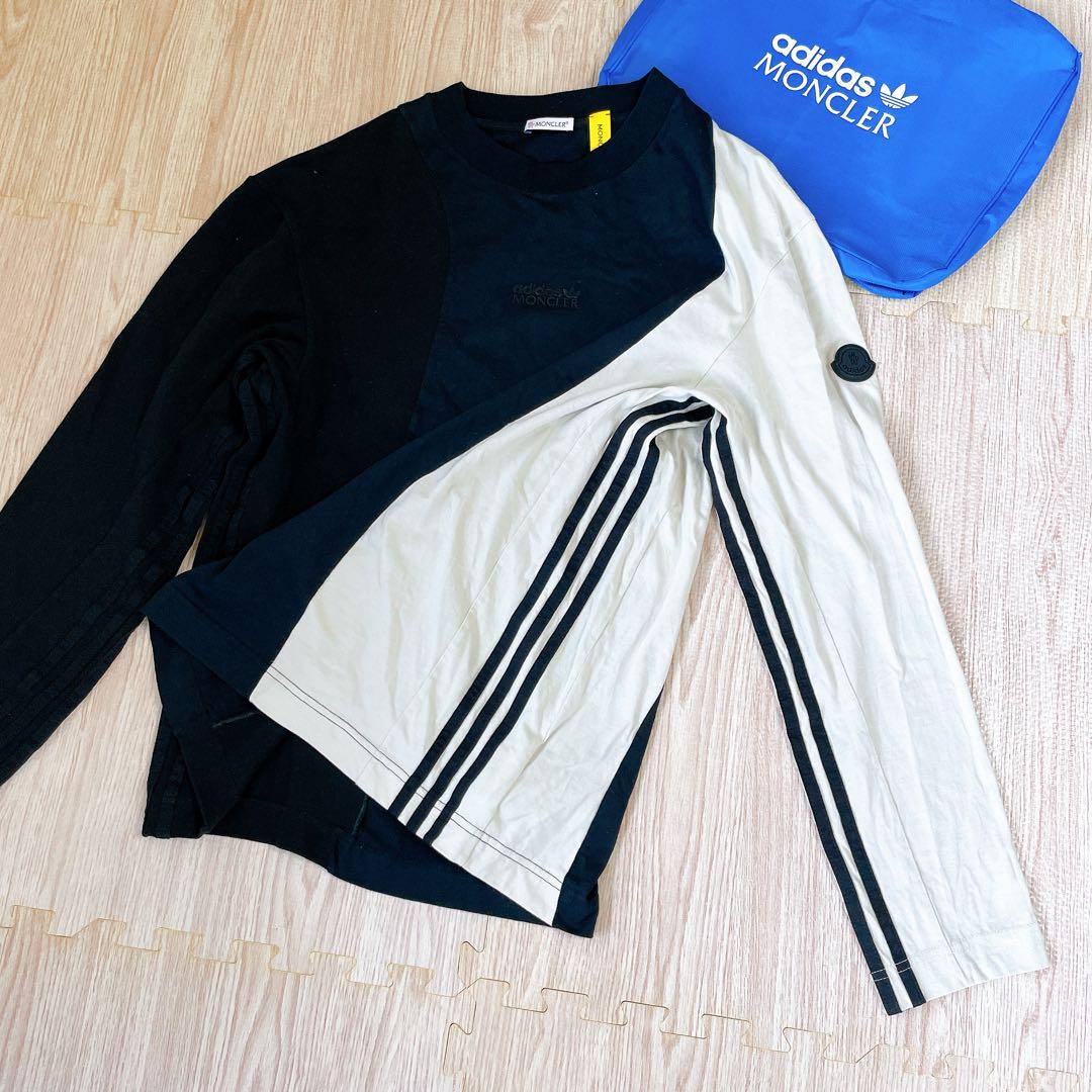 超美品✨公式鑑定済✨23年モデル✨MONCLER スラックス ワッペン ウール MONCLER × adidas 2023年製 バイカラー素材切替 ロンT - メルカリ