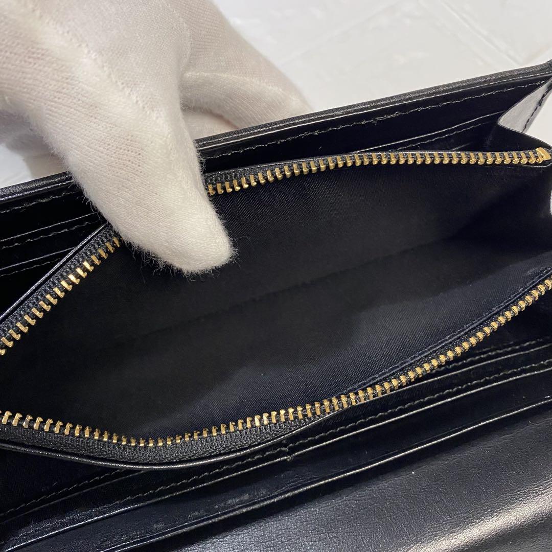 【美品】ブルーレーベルクレストブリッジ 長財布 チェック フラップ ゴールド金具 ✨美品✨ブルーレーベルクレストブリッジ 長財布 チェック