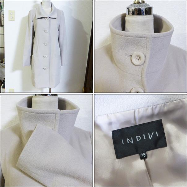 美品 INDIVI インディヴィ コート グレーベージュ 38