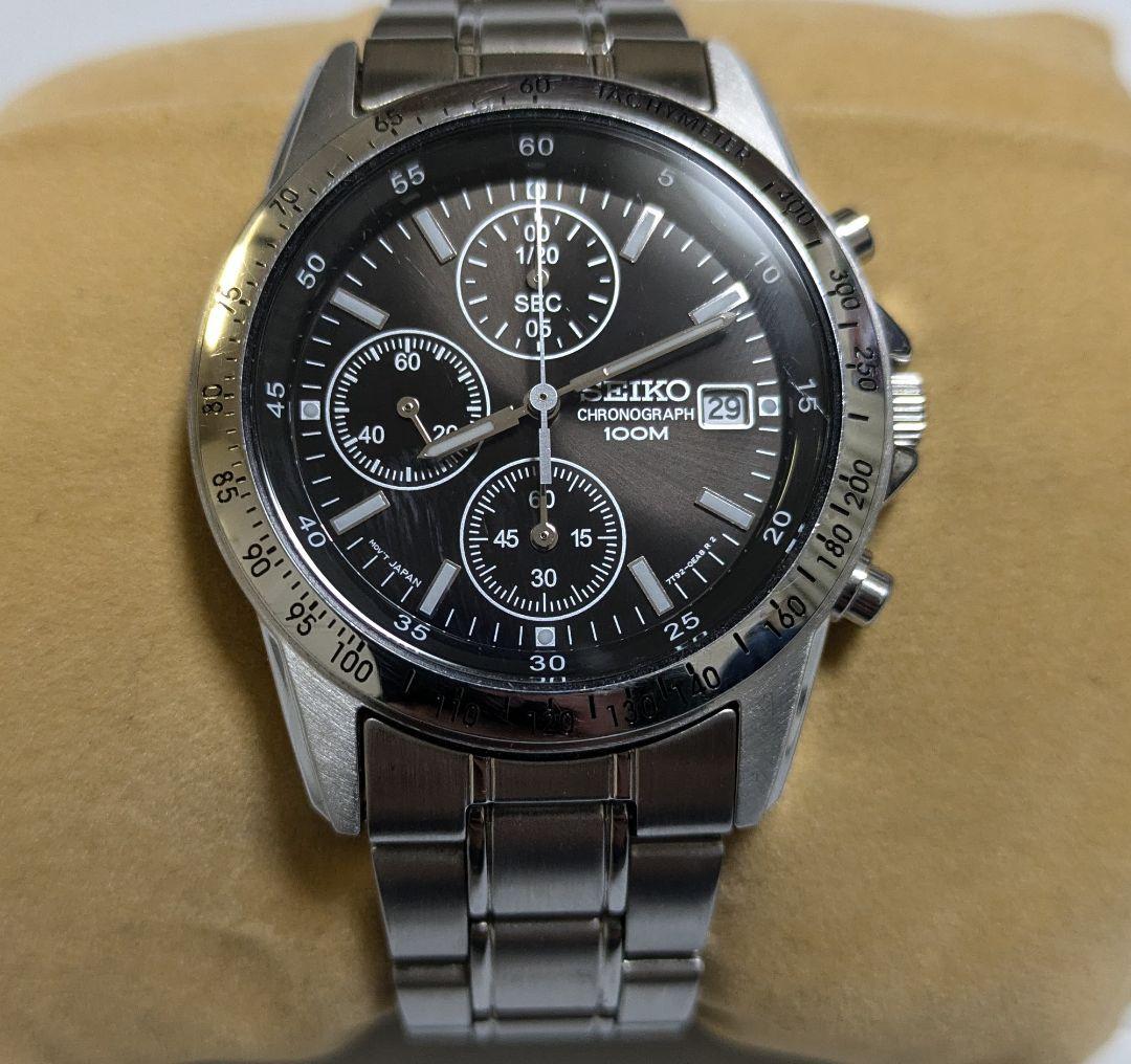【SEIKO/セイコー】クロノグラフ 腕時計 ステンレススチール クオーツ