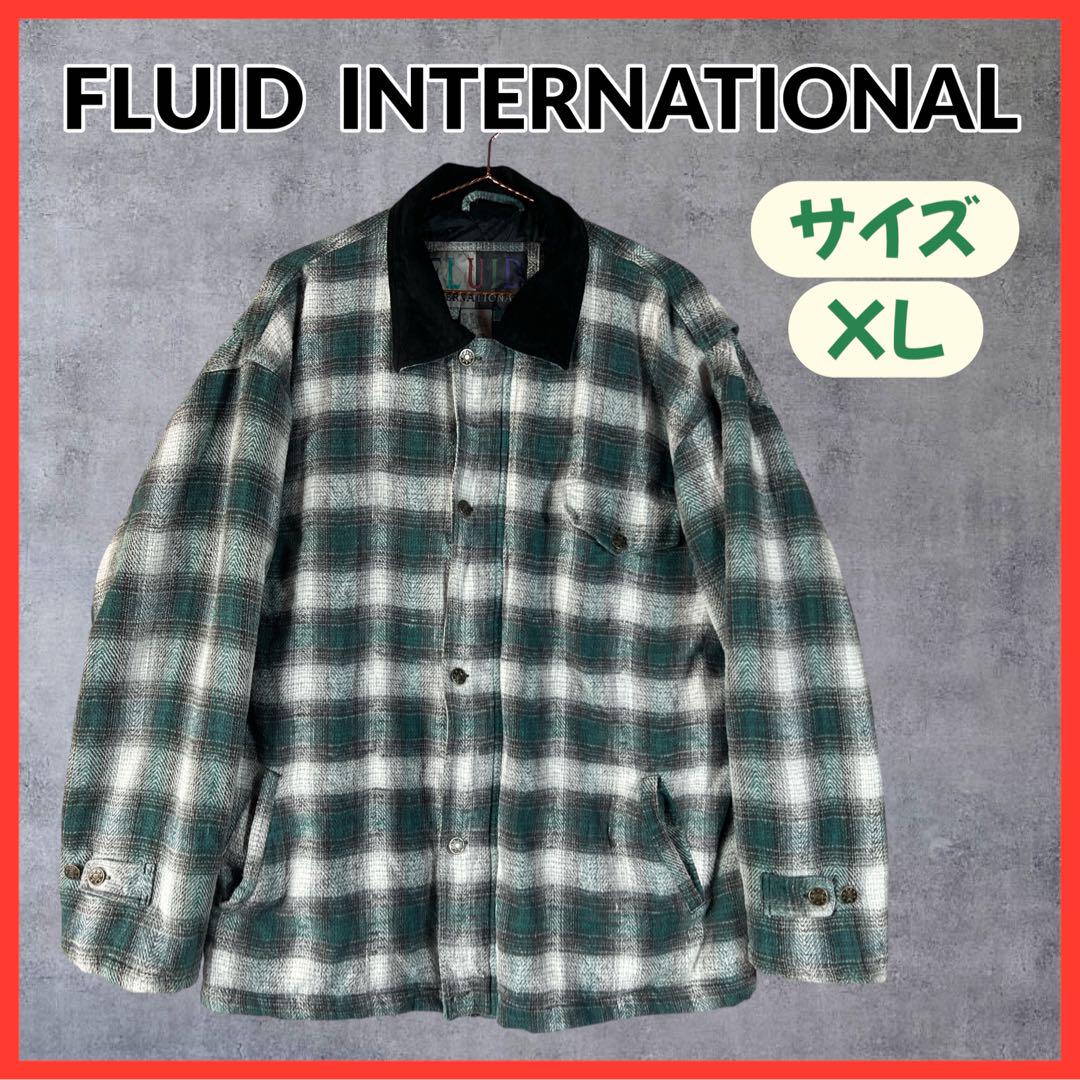 ♪ FLUID INTERNATIONAL チェック柄 アウター サイズXL