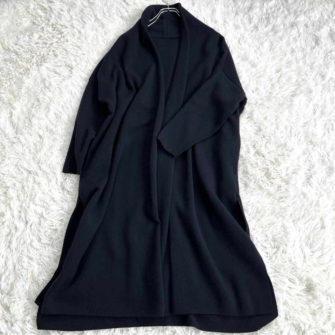 Deuxieme Classe スムースニットガウンコート 近年 ダークネイビー SIZE Deuxieme Classe