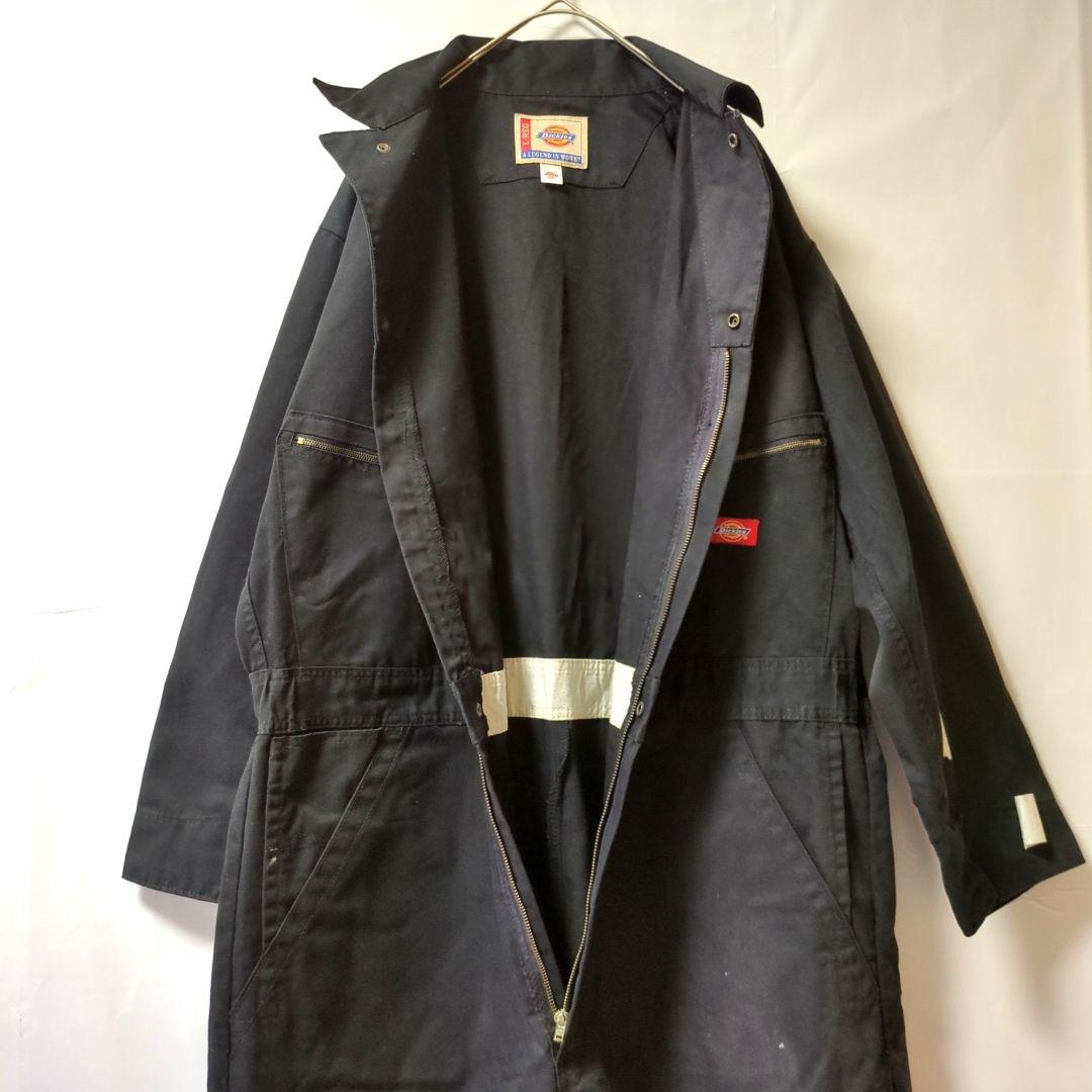 Dickies 長袖 オーバーオール つなぎ オールインワン ペイント 黒 L