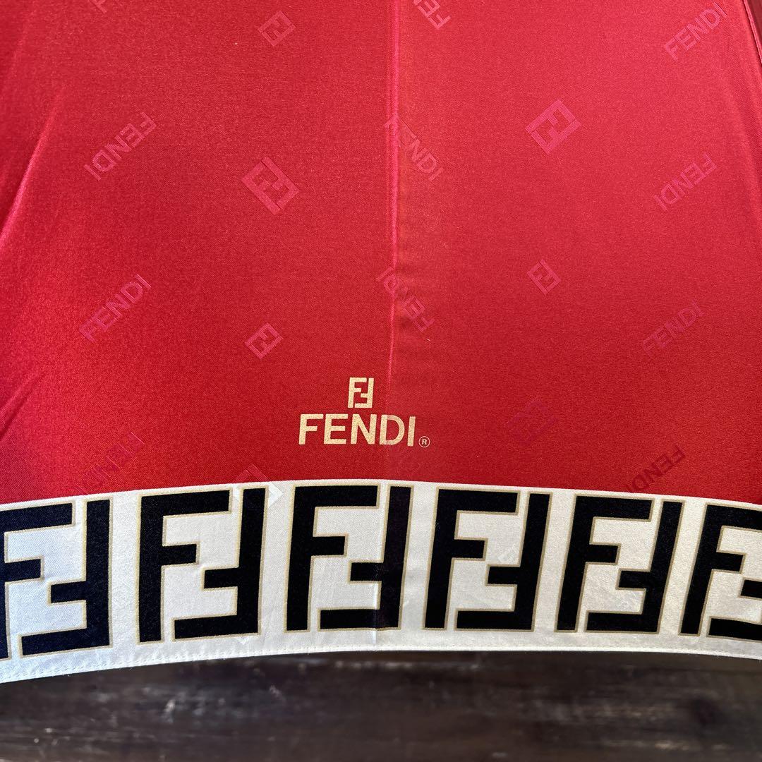 FENDI フェンディ 赤 雨傘 傘 希少品 ズッカ柄