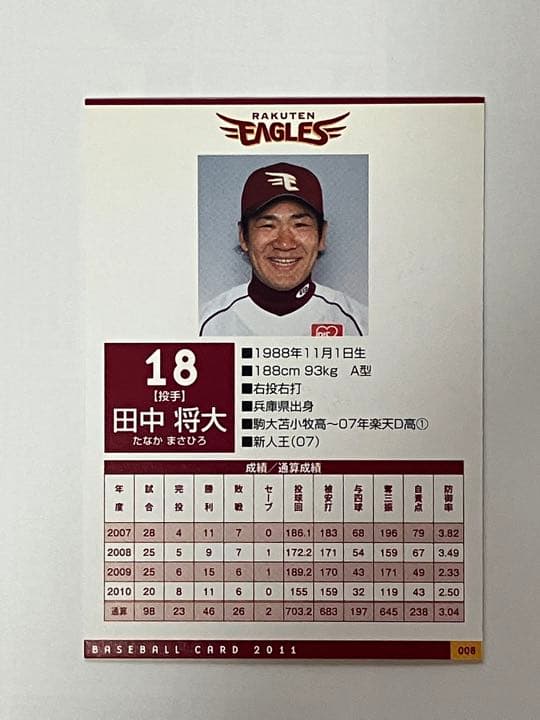 田中将大選手直筆サインカード | biaxial-films.com