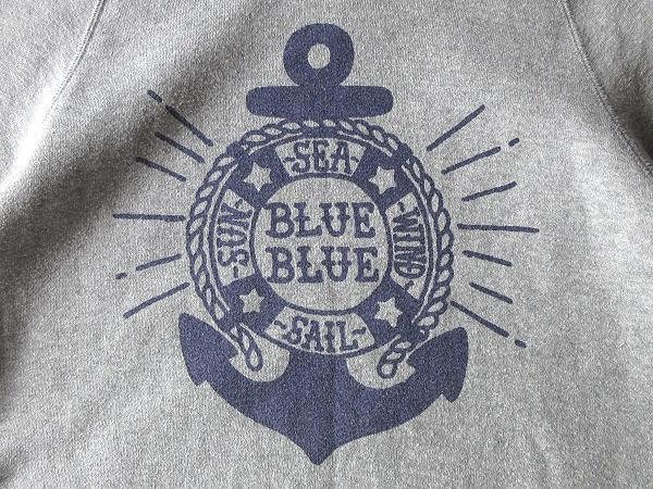 BLUE BLUE アンカーロゴプリント スウェットパーカー 2/M グレー