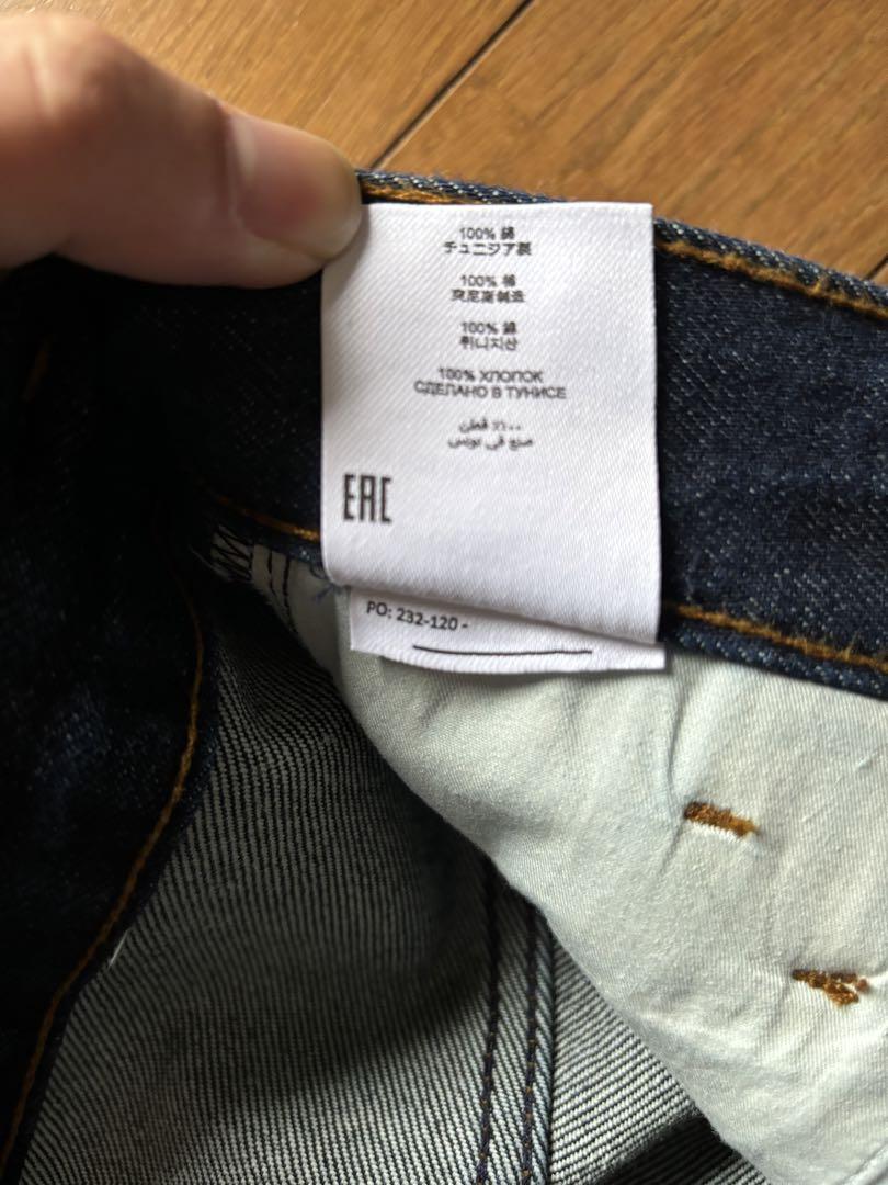 dries van noten navy タック ワイド デニム 31 ジーンズ