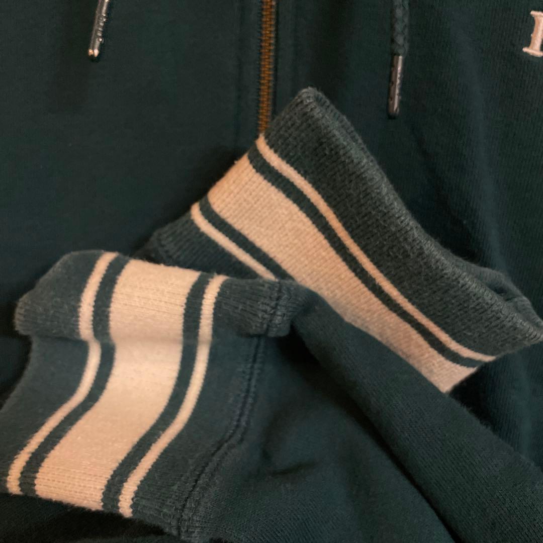 入手困難　HUF ハーフジップパーカー　グリーン　メンズM