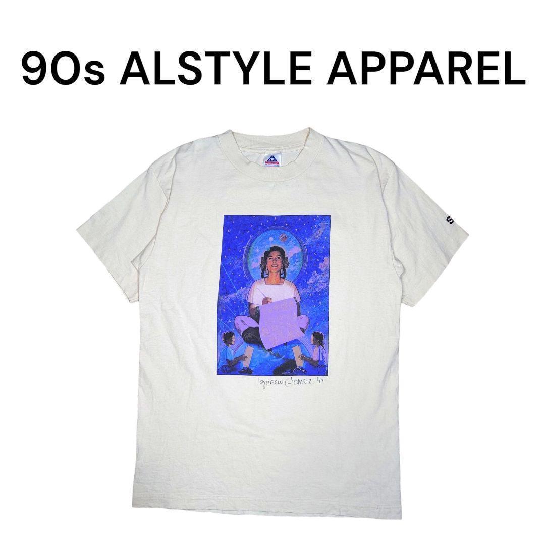 90sALSTYLE　ビッグプリントフォトTシャツ　古着　シングルステッチ
