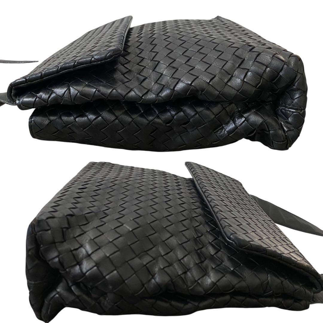 希少✨ ボッテガヴェネタ イントレチャート ショルダーバッグ 本革 黒