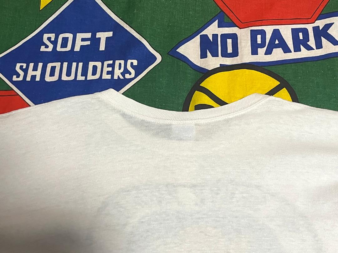 チャンピオンビンテージミリタリー染み込みプリントTシャツ70s70年代バータグ白