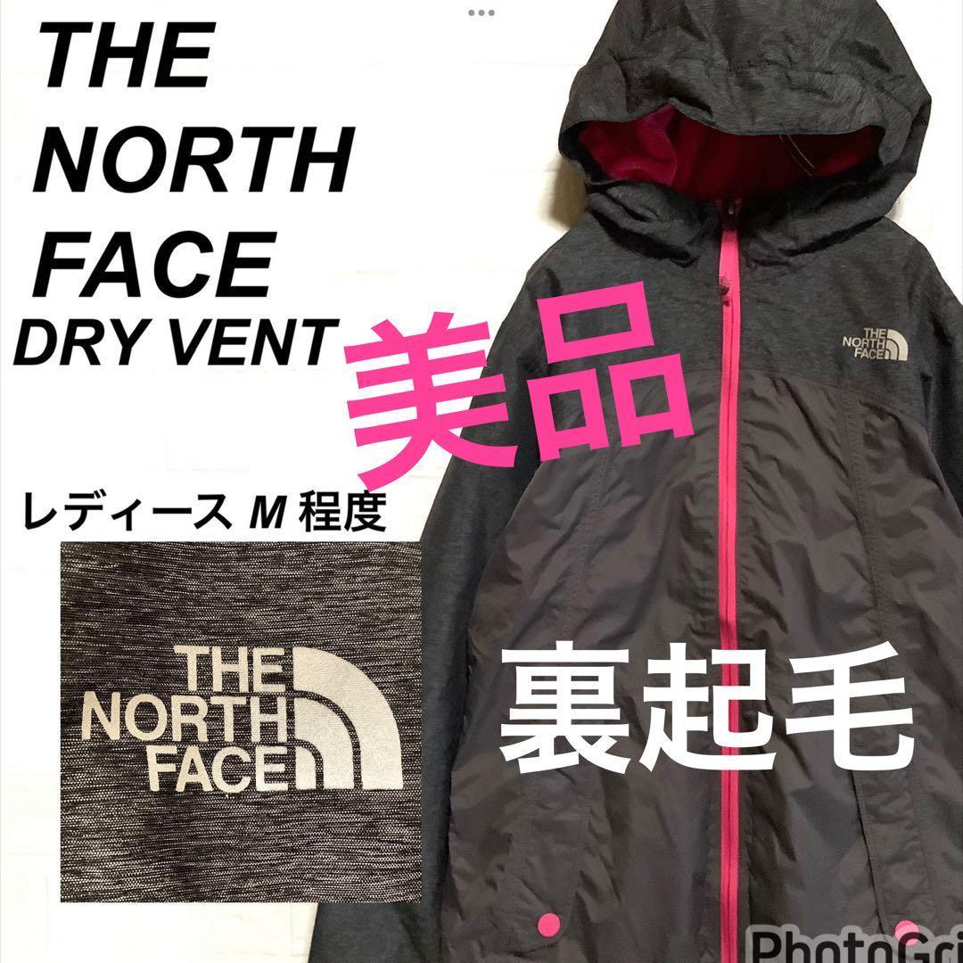 美品ノースフェイス マウンテンジャケット ボア フリース グレー ピンクM